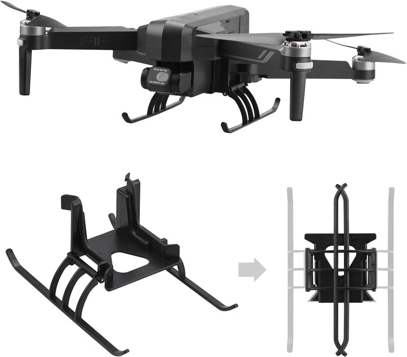 HeiyRC جهاز هبوط لطائرة درون Ruko F11 PRO/F11 GIM2 مع ملحقات قابلة للطي وإطلاق سريع وارتفاع ممتد لمجموعة أرجل لطائرة Ruko F11 GIM/F11 Pro/Contixo F24 Pro/F35/Sjrc F11S - Image 1